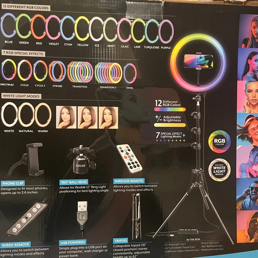 12 inch ring light with tripod